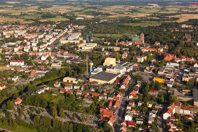 Braniewo, miasto widoczne od strony NW. EU, PL, Warm-Maz. Lotnicze.